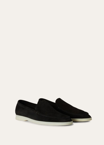 Men's Summer Walk Moccasins in Black Suede