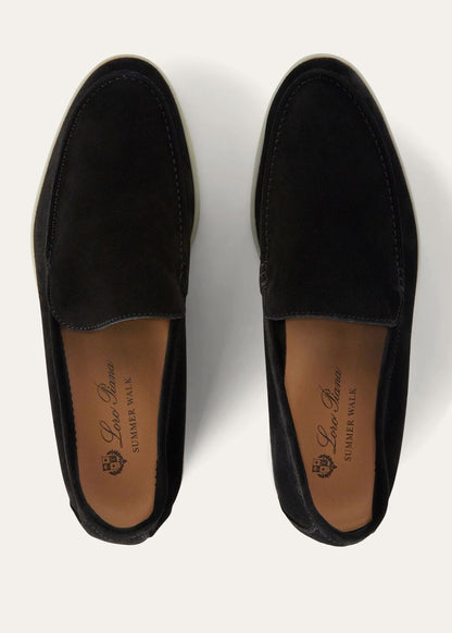 Men's Summer Walk Moccasins in Black Suede