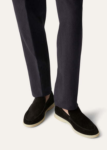 Men's Summer Walk Moccasins in Black Suede