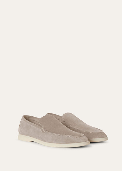 Men's Summer Walk Moccasins in Beige Suede