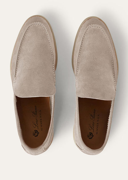 Men's Summer Walk Moccasins in Beige Suede