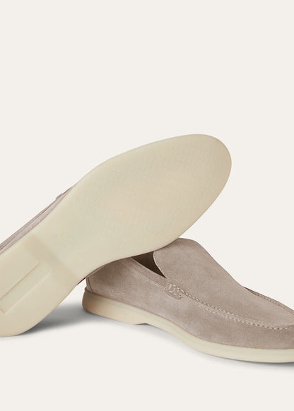 Men's Summer Walk Moccasins in Beige Suede