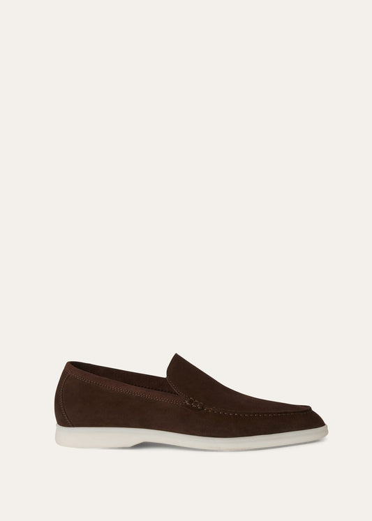 Men's Summer Walk Moccasins in Chocolate Brown Suede