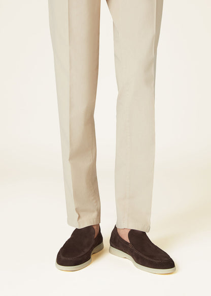 Men's Summer Walk Moccasins in Chocolate Brown Suede