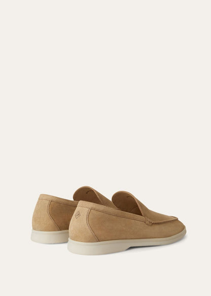 Men's Summer Walk Moccasins in Khaki Suede