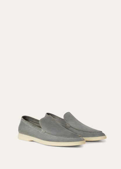 Men's Summer Walk Moccasins in Grey Suede