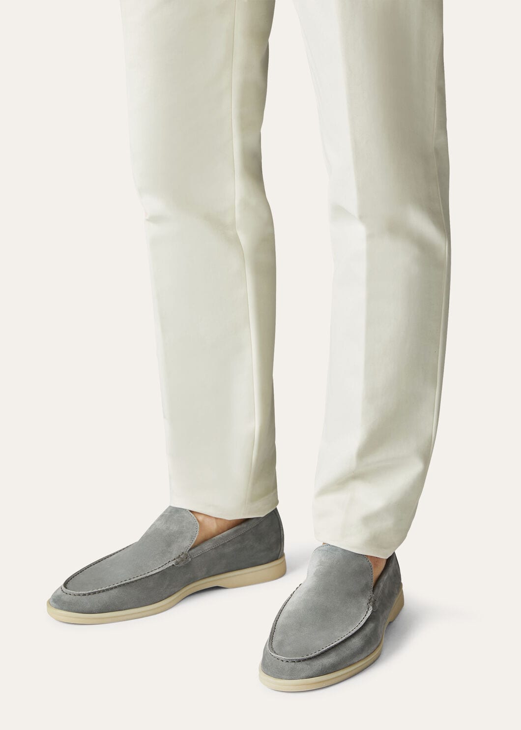 Men's Summer Walk Moccasins in Grey Suede