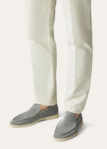 Men's Summer Walk Moccasins in Grey Suede