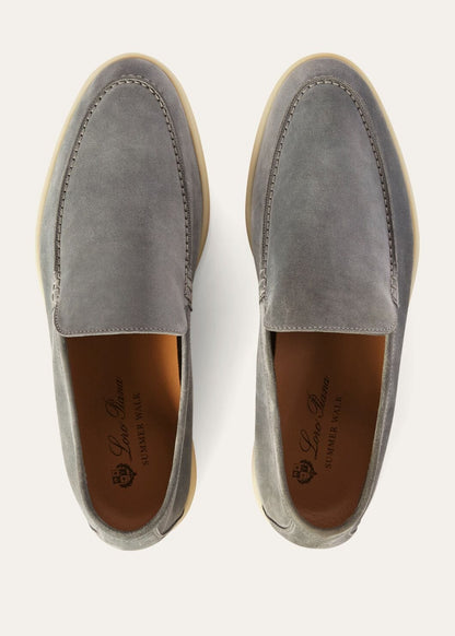 Men's Summer Walk Moccasins in Grey Suede