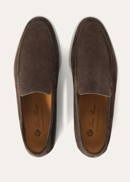 Men's Summer Walk Moccasins in Dark Grey Suede