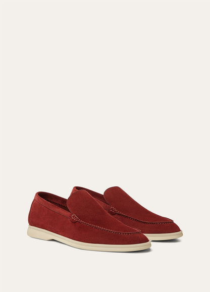 Men's Summer Walk Moccasins in Red Suede