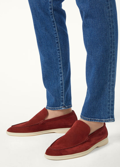 Men's Summer Walk Moccasins in Red Suede