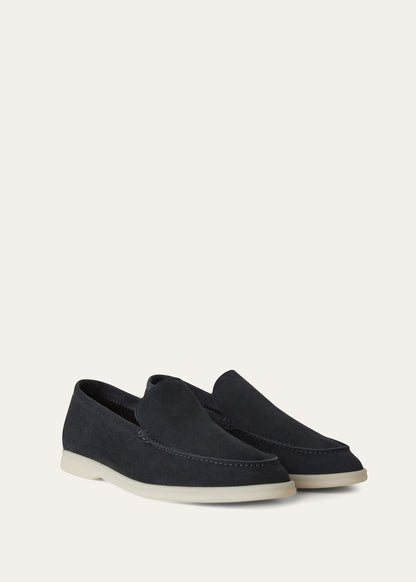 Men's Summer Walk Moccasins in Blue Suede