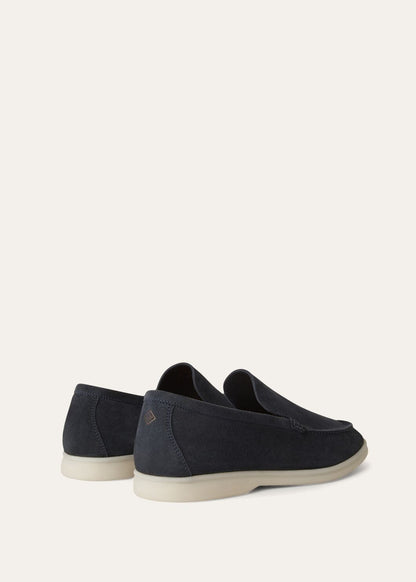 Men's Summer Walk Moccasins in Blue Suede