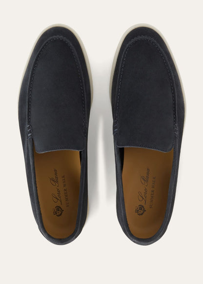Men's Summer Walk Moccasins in Blue Suede