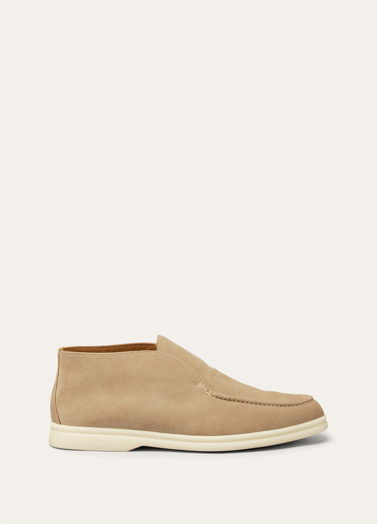 Open Walk Polacchini in suede leather in Sandstone