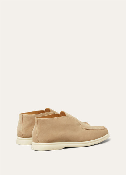 Open Walk Polacchini in suede leather in Sandstone