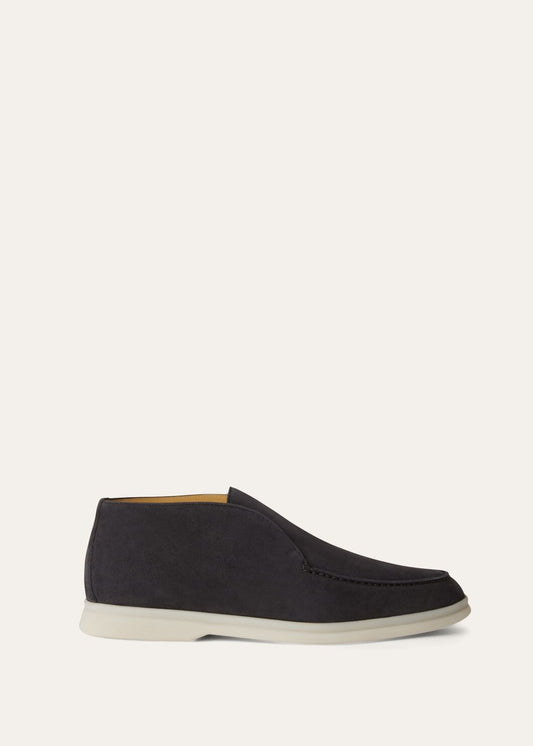 Open Walk Polacchini in suede leather in Caviar
