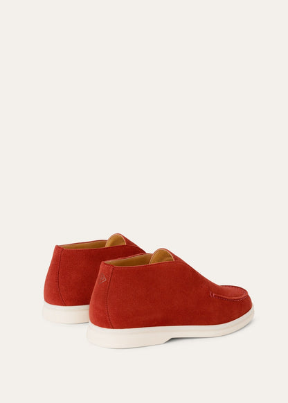 Open Walk Suede Loafers in Red