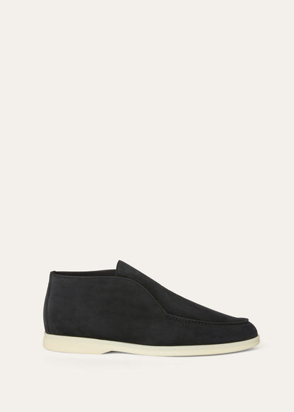 Open Walk Polacchini in suede leather in matt black