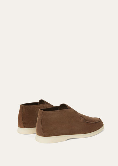 Open Walk Polacchini in suede leather in Fir Cone