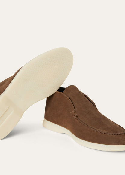 Open Walk Polacchini in suede leather in Fir Cone