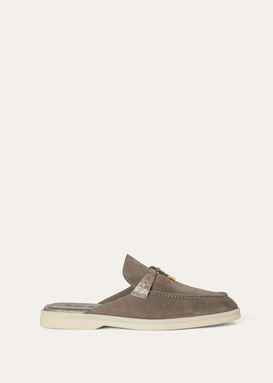 Women's Babouche Charms Walk Moccasins in Grey Suede