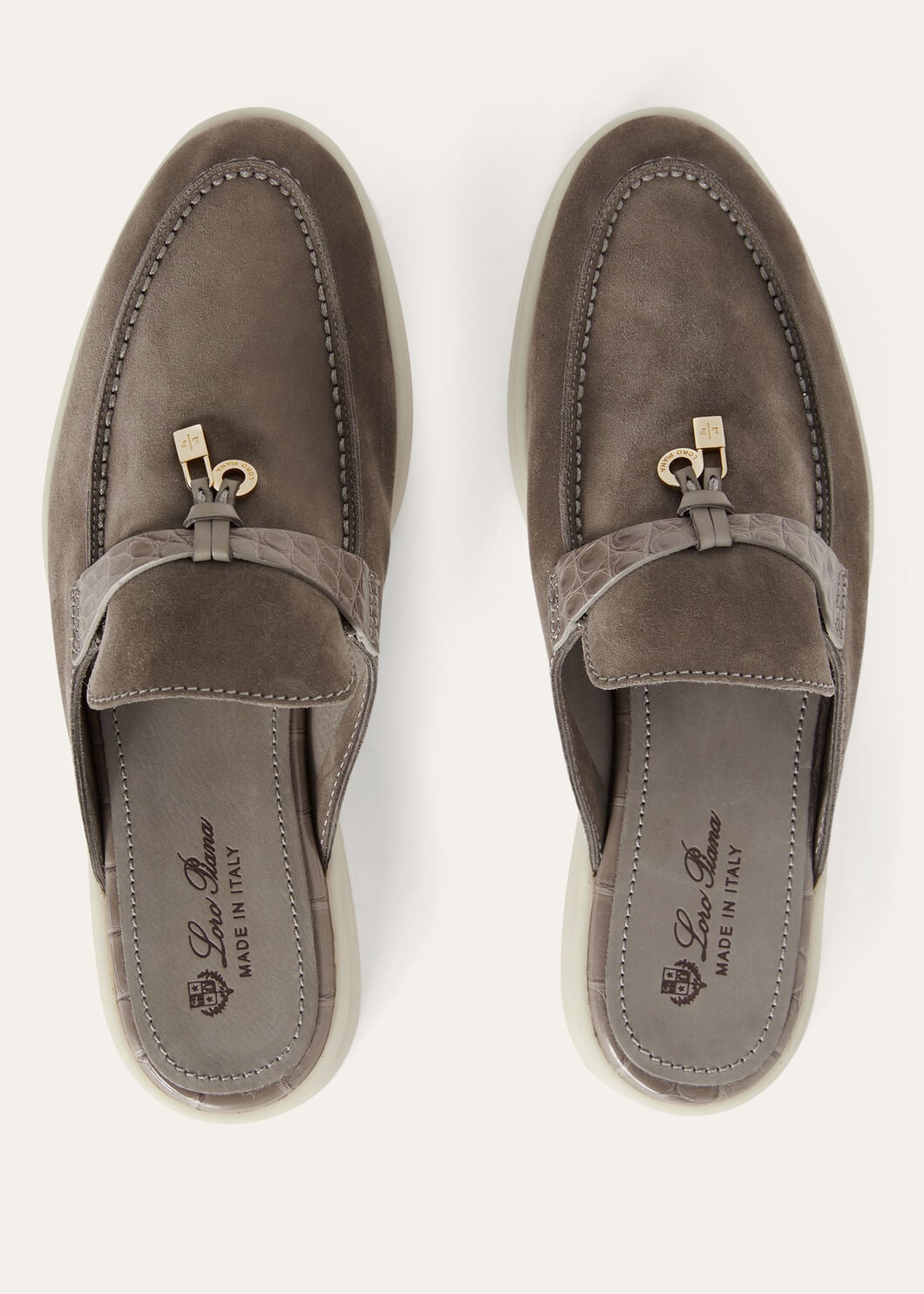 Women's Babouche Charms Walk Moccasins in Grey Suede
