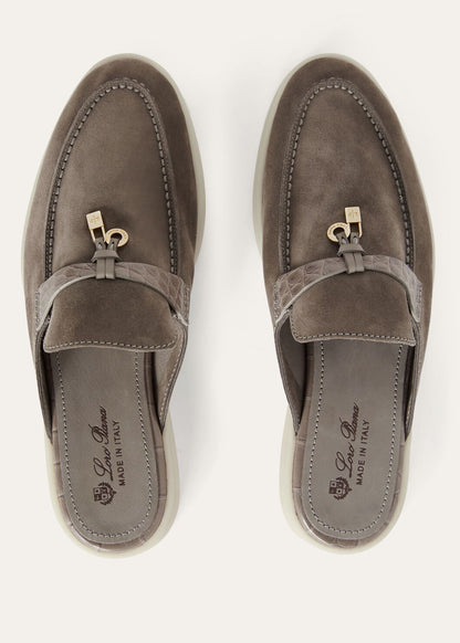 Women's Babouche Charms Walk Moccasins in Grey Suede