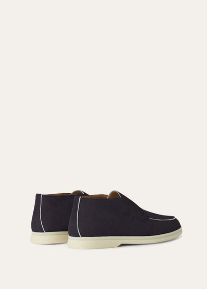 Open Walk Suede Loafers in Navy Blue