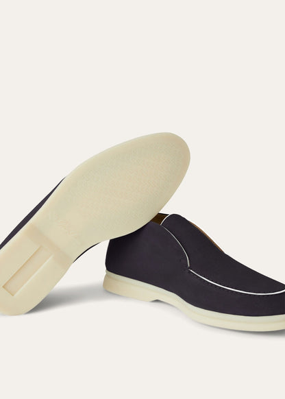 Open Walk Suede Loafers in Navy Blue