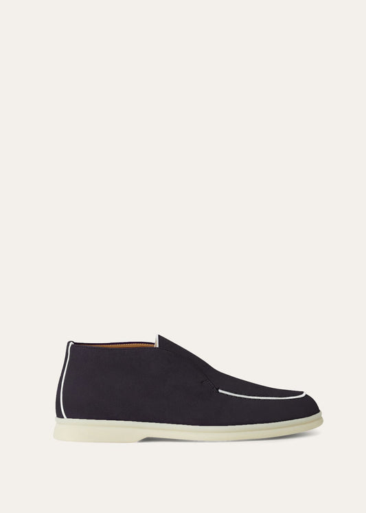 Open Walk Suede Loafers in Navy Blue