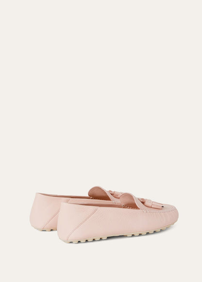 Women's Dot Sole Walk Moccasins in Plum Leather