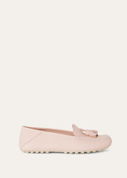 Women's Dot Sole Walk Moccasins in Plum Leather