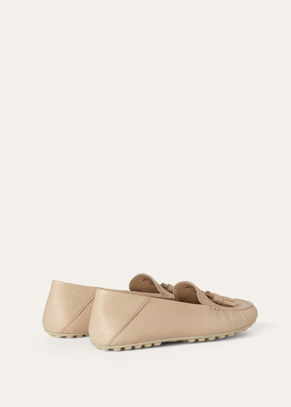 Women's Dot Sole Walk Moccasins in Camel Leather