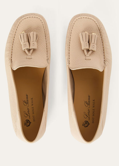 Women's Dot Sole Walk Moccasins in Camel Leather