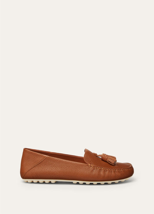 Women's Dot Sole Walk Moccasins in Brown Leather