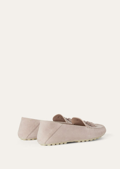 Women's Dot Sole Walk Moccasins in Pink Suede