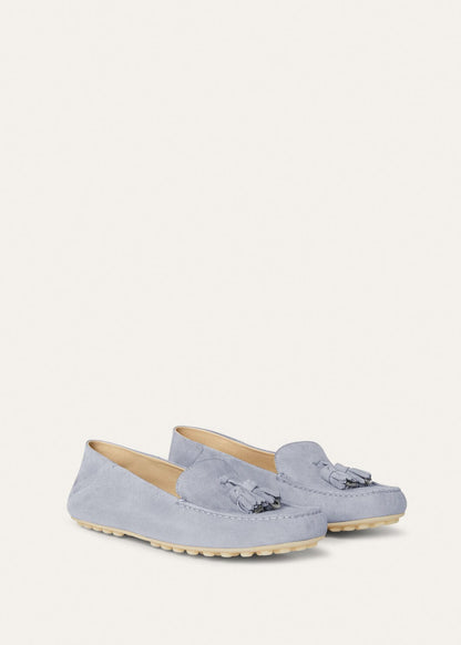 Women's Dot Sole Walk Moccasins in Zircon Suede