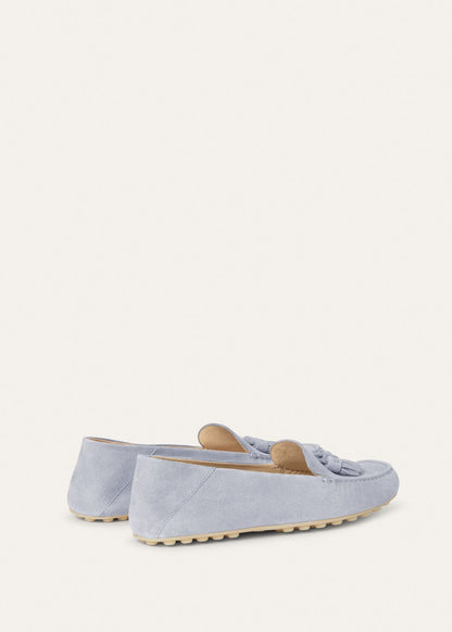 Women's Dot Sole Walk Moccasins in Zircon Suede