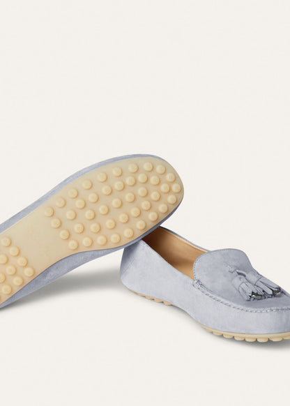 Women's Dot Sole Walk Moccasins in Zircon Suede