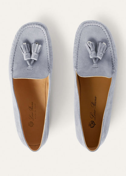 Women's Dot Sole Walk Moccasins in Zircon Suede
