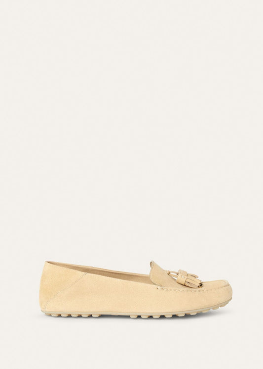 Women's Dot Sole Walk Moccasins in Melonpan Suede
