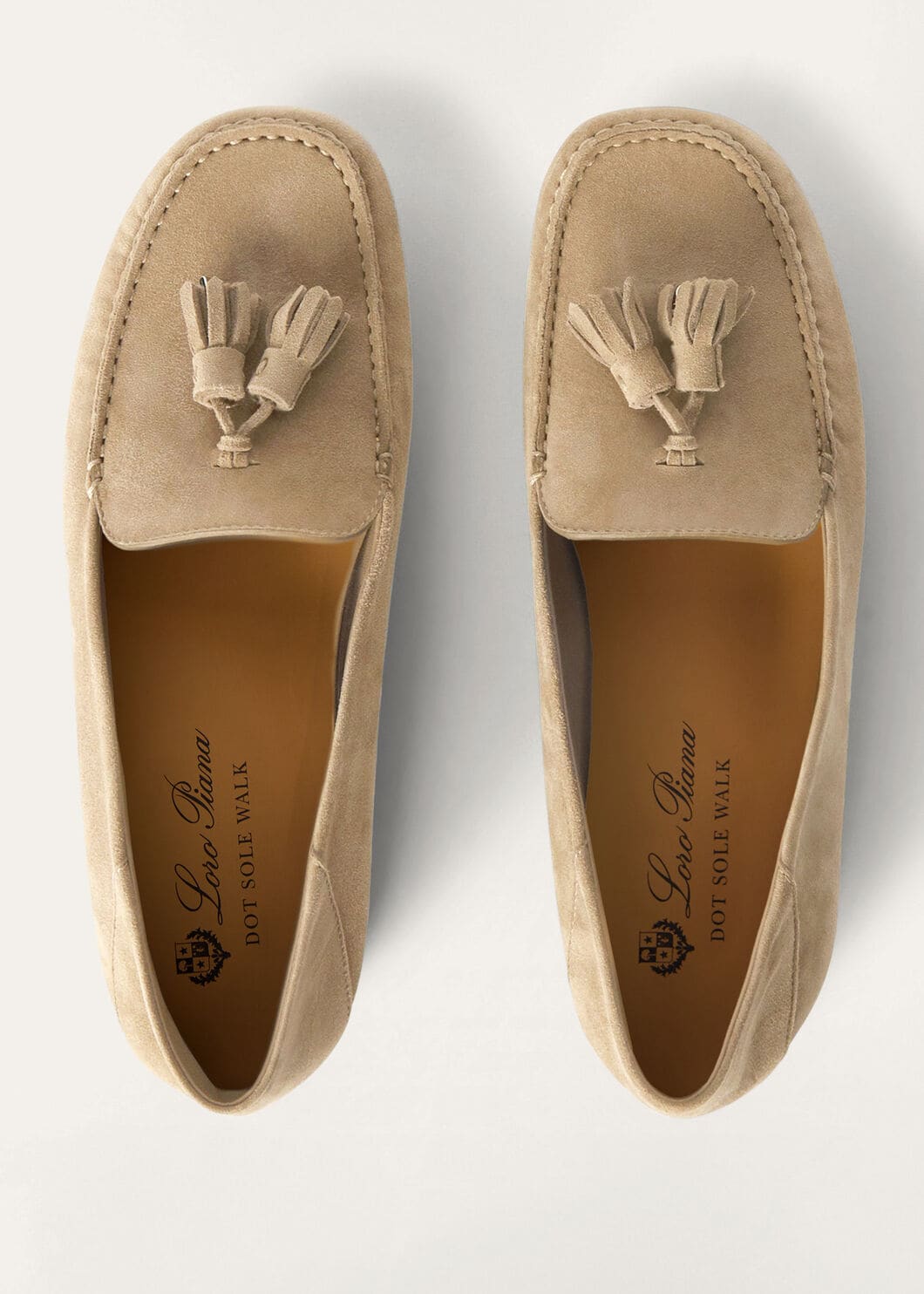 Women's Dot Sole Walk Moccasins in Beige Suede