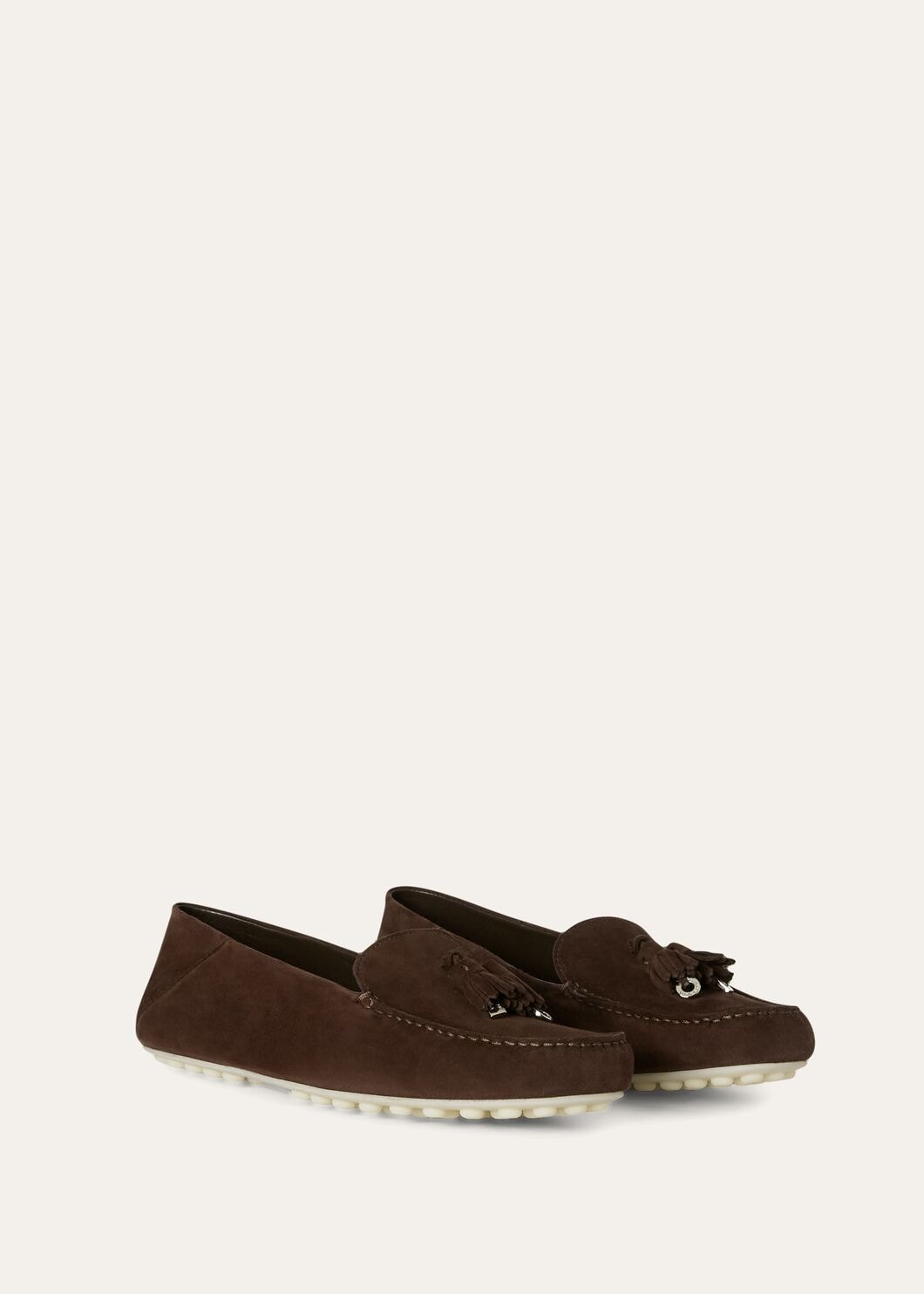 Women's Dot Sole Walk Moccasins in Chocolate Brown Suede