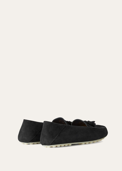 Women's Dot Sole Walk Moccasins in Caviar Suede