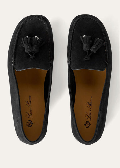 Women's Dot Sole Walk Moccasins in Caviar Suede