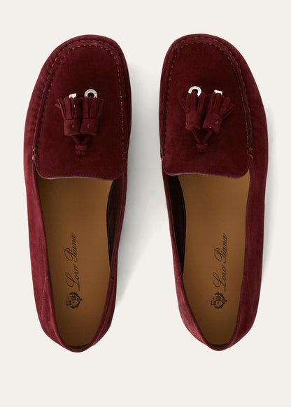 Women's Dot Sole Walk Moccasins in Bordeaux Suede