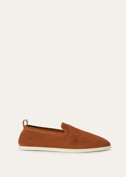 Men's Venice Walk Moccasins in Brown Vitello Suede