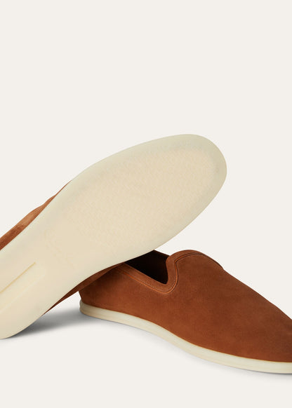 Men's Venice Walk Moccasins in Brown Vitello Suede
